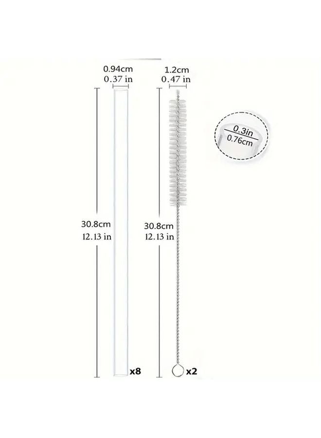 Transparent Reusable Space Cup Drinking Straw Set with 2 Cleaning Brushes - Image 3